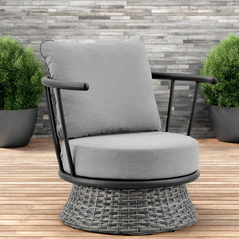 Chaises longues confortables pour le patio, osier et aluminium, sièges d'extérieur modernes