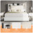 47.2" Bookcase Upholstered Queen Size Bed Frame with 4 Storage Drawers,White-1141740871-1141740870