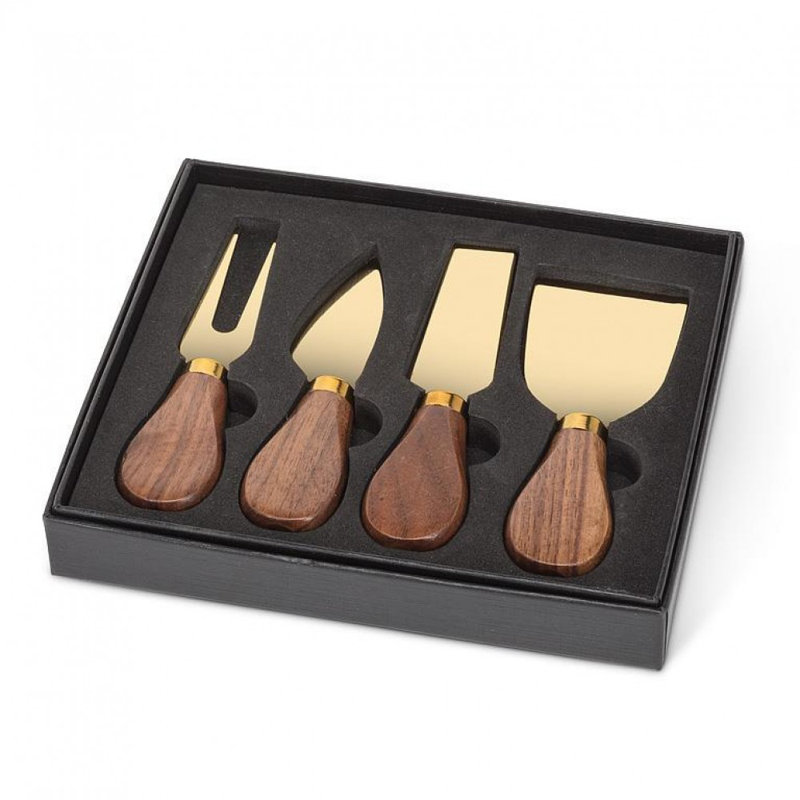 Set Of 4 Walnut Handled Cheese Tools