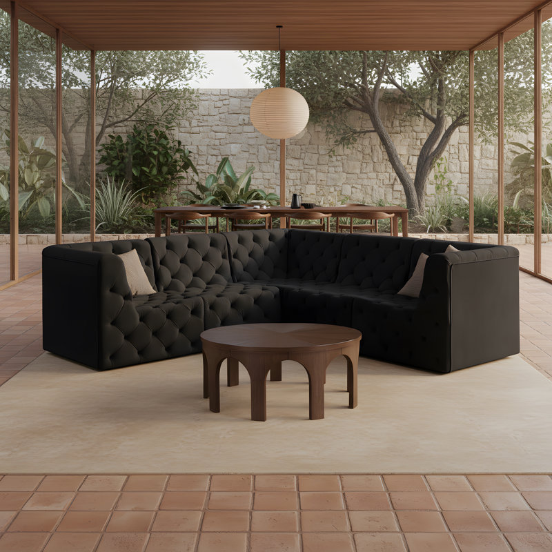 Canapé modulaire Klecka, Velours noir
