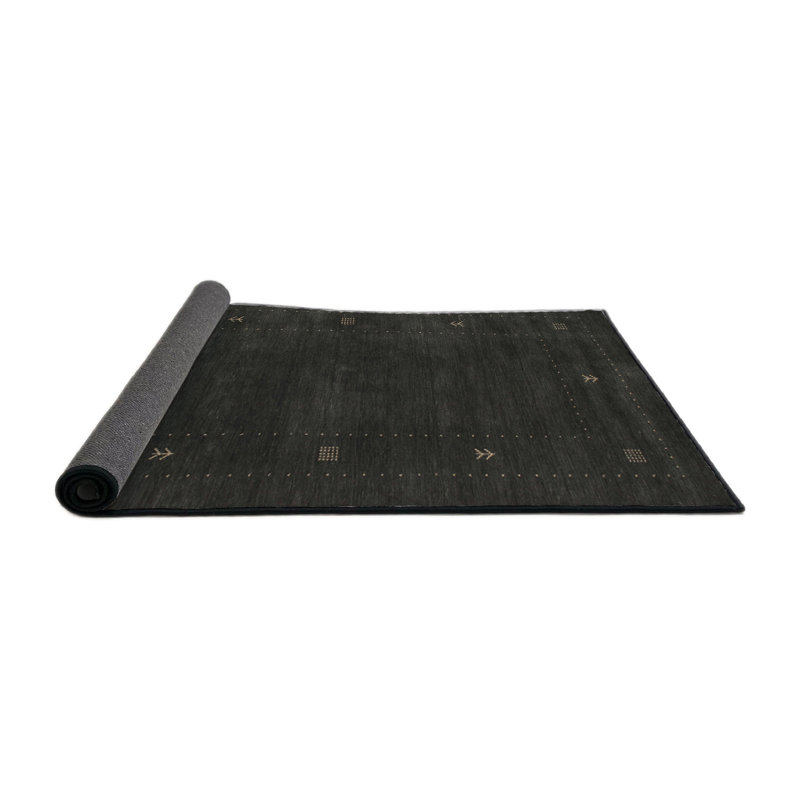 Tapis contemporain noir / brun, Rond 3 pi