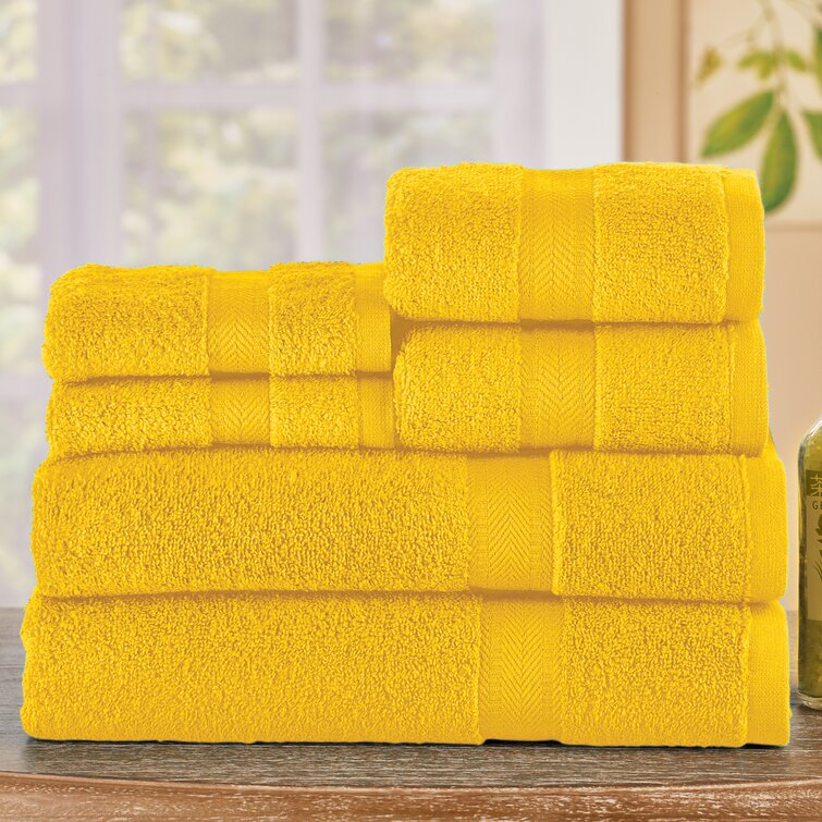 Locksley 6 Piece 100% Cotton Towel Set Eider & Ivory Color: Yellow