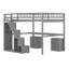  Lit mezzanine avec deux commodes, bureau et bande lumineuse-116235813-116235816