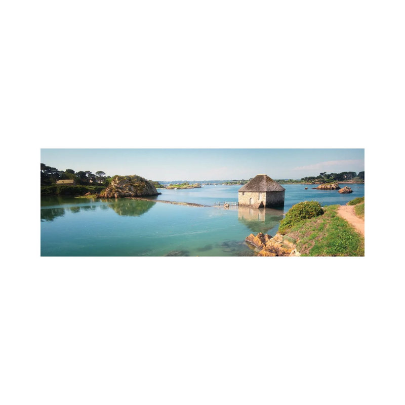 Panoramic View Of Birlot Sea Mill On Brehat by Philippe Manguin - Wrapped Canvas Panoramic Painting