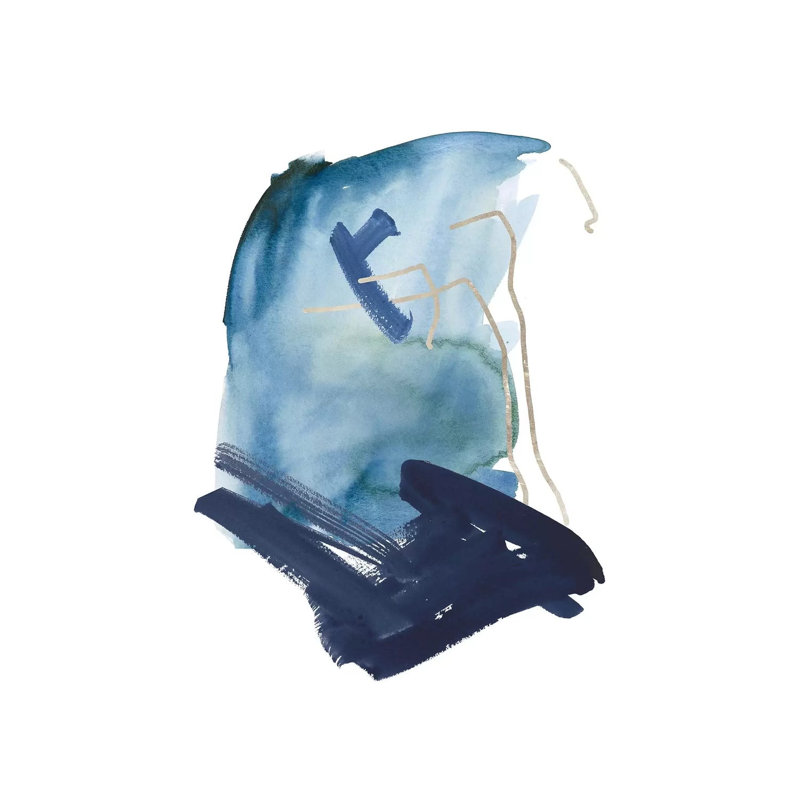 Indigo Collide IV by Melissa Wang - Wrapped Canvas Painting, 30.48cm H x 20.32cm W x 1.9cm D