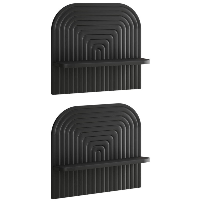 Shelf Wall Mounted Shelf, 37.5cm H x 41cm L x 13.5cm D, Black