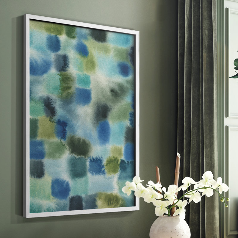 «Earthy Plexus I», reproduction encadrée - bois massif, Cadre simple blanc, H 28 po x l 22 po