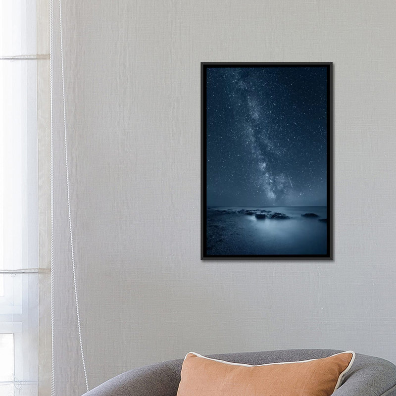 «Night Sky», reproduction d'impression sur toile, H 26 po x l 18 po x P 1,5 po, Cadre noir, Pas de tapis