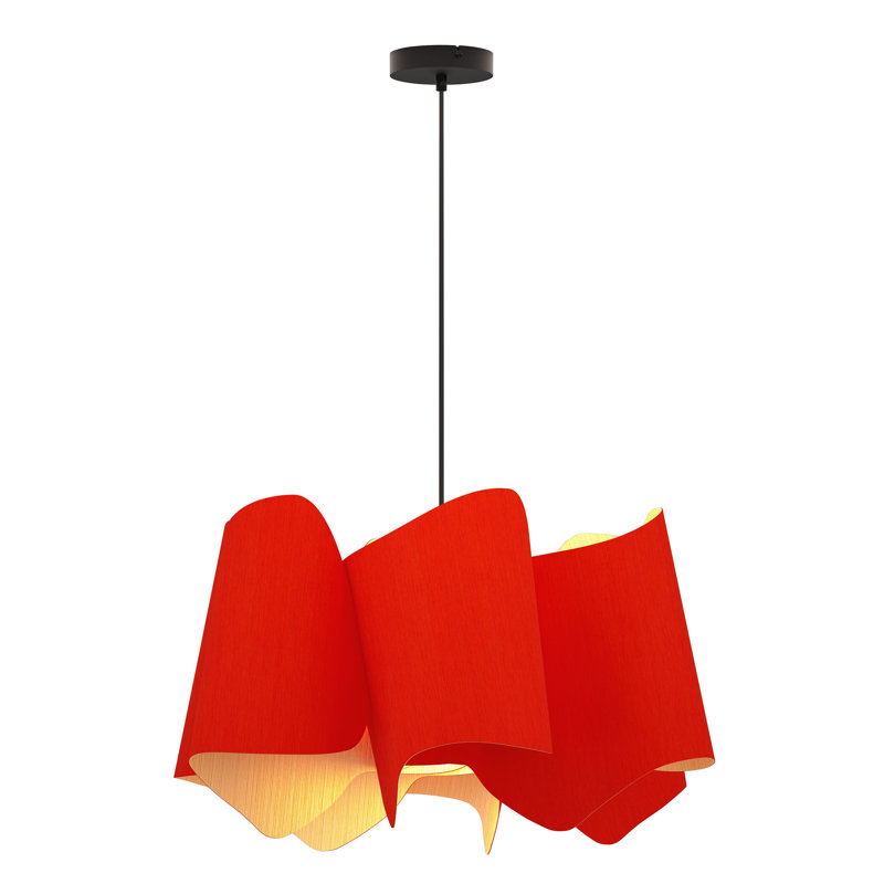 Luminaire suspendu unique à 1 lumière Camila, Rouge