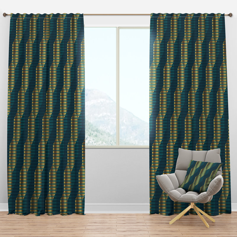 Panneau de rideau simple semi-diaphane avec passe-tringle Hexagon V, l 52 po x L 90 po