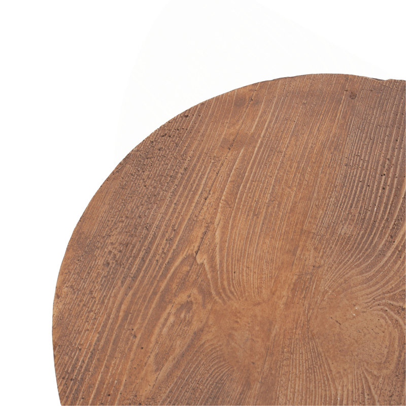 Table d'appoint ronde à trois pieds en grain de bois MGO