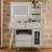 Philip Retractable Makeup Vanity with LED Mirror, Cabinet, Charging Ports & Stool-115330406