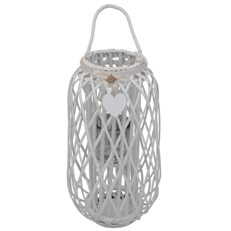 Glass Tabletop Lantern, White