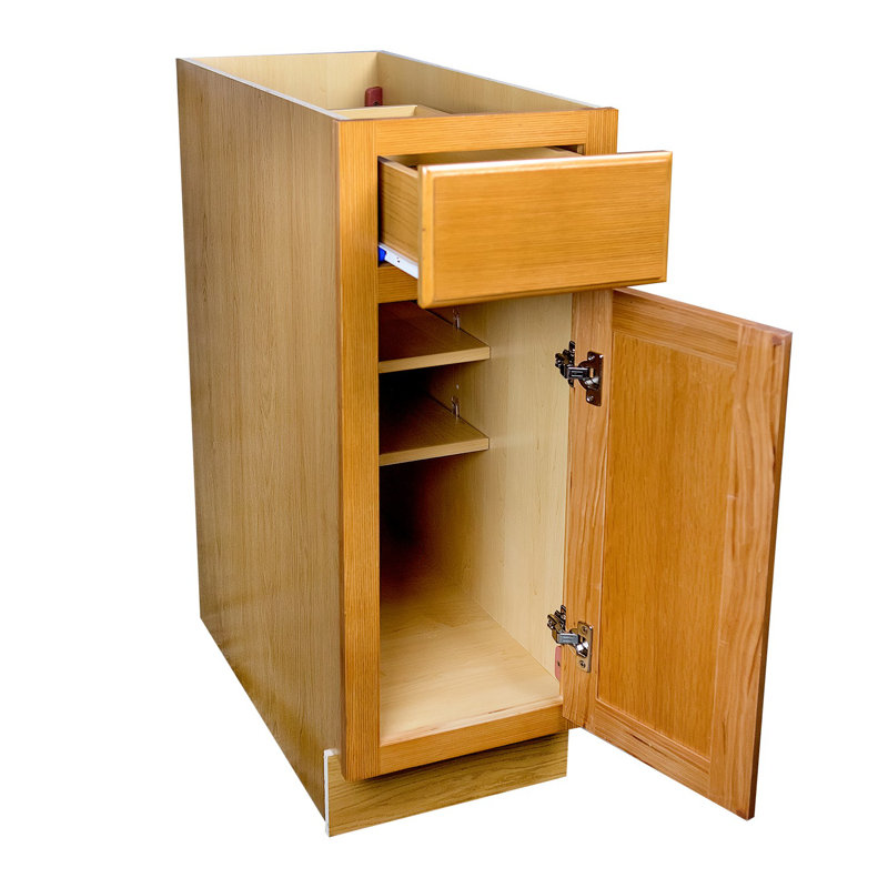 Honey Amber Raised Panel Base Cabinet, 34.5" H x 15" W x 24" D