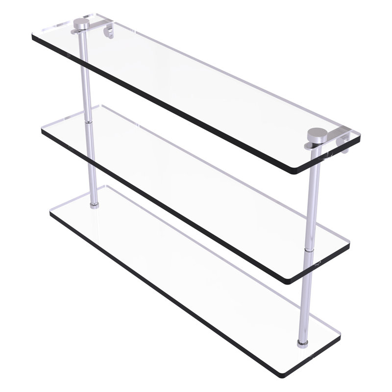 Gober 3 Piece Tiered Shelf, 22", Satin Chrome