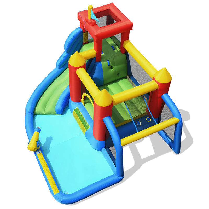 Colorful Inflatable Bounce House with Slide and Pool