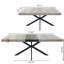 Table de salle à manger extensible de 55 à 71 po avec rangement caché et base en X
