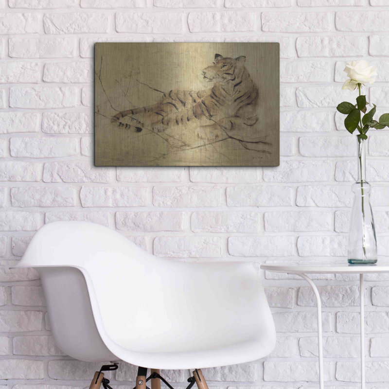 «Global Tiger Light Crop» par Cheri Blum, art mural en métal, H 16 po x l 24 po x P 0,13 po