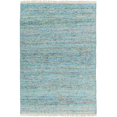 Tapis turquoise tissé à la main Halstead