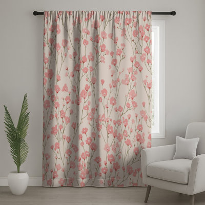 Floral Window Curtains Nature Sheer  Blockout Curtains  1 Panel