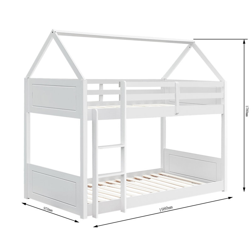 Aerilyn Single (3') Solid Wood House Bed, White