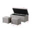 Ensemble de 1 repose-pieds rectangulaire en tissu avec rangement et 2 repose-pieds (beige)-1495141246