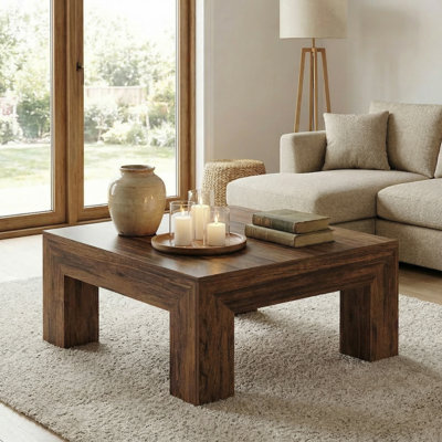 Table basse carrée pour le salon, table basse 39,4 pouces