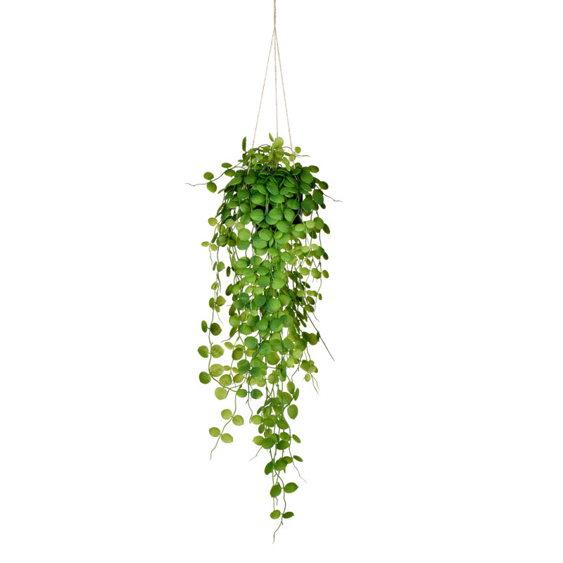 29" Artificial Green Mini Leaf Ivy in Hanging Pot.