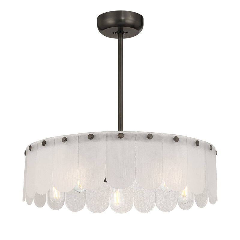 Ashton 5-Light Fan D'Lier in Mediterranean Bronze, Mediterranean Bronze