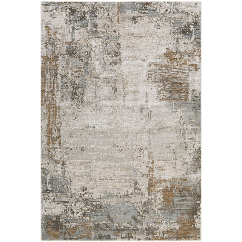 Tapis brun foncé / gris Bassler, Rectangle 6 pi 7 po x 9 pi 6 po