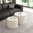 Modern Nesting Round Coffee Table Set With Honeycomb Design (Set Of 2 Pieces)-339472397