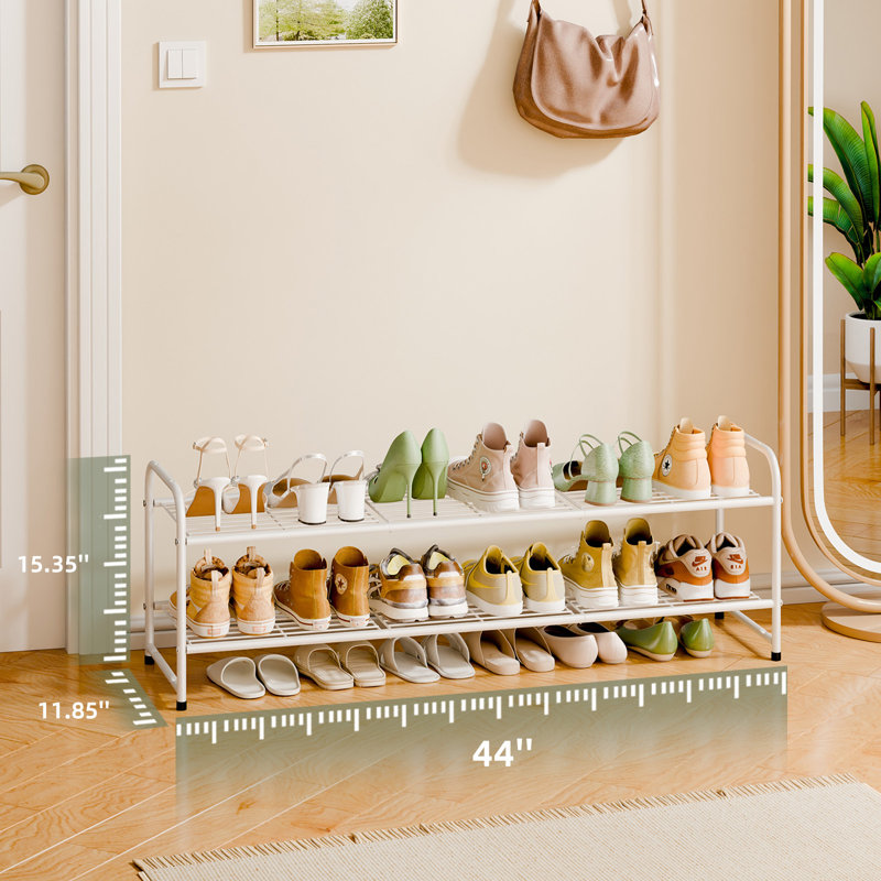 Étagère à chaussures 44 po 2 étages, Blanc