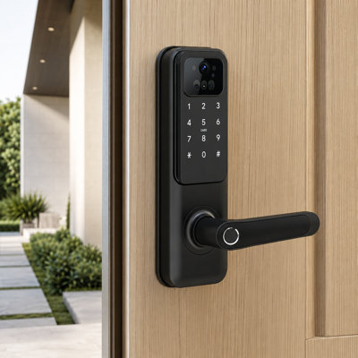 SINGLE LATCH SMART DOOR LOCK WITH VIDEO CALLING FEATURE AND 3D FACE RECONITIONS DOOR LOCK
