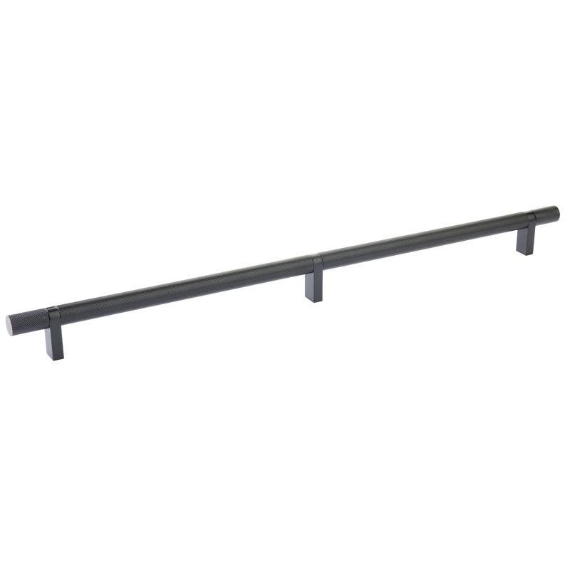 Poignée d'armoire Emtek Select centre à centre avec tige de bar rectangulaire et barre moletée, Bronze frotté à l'huile, 16"