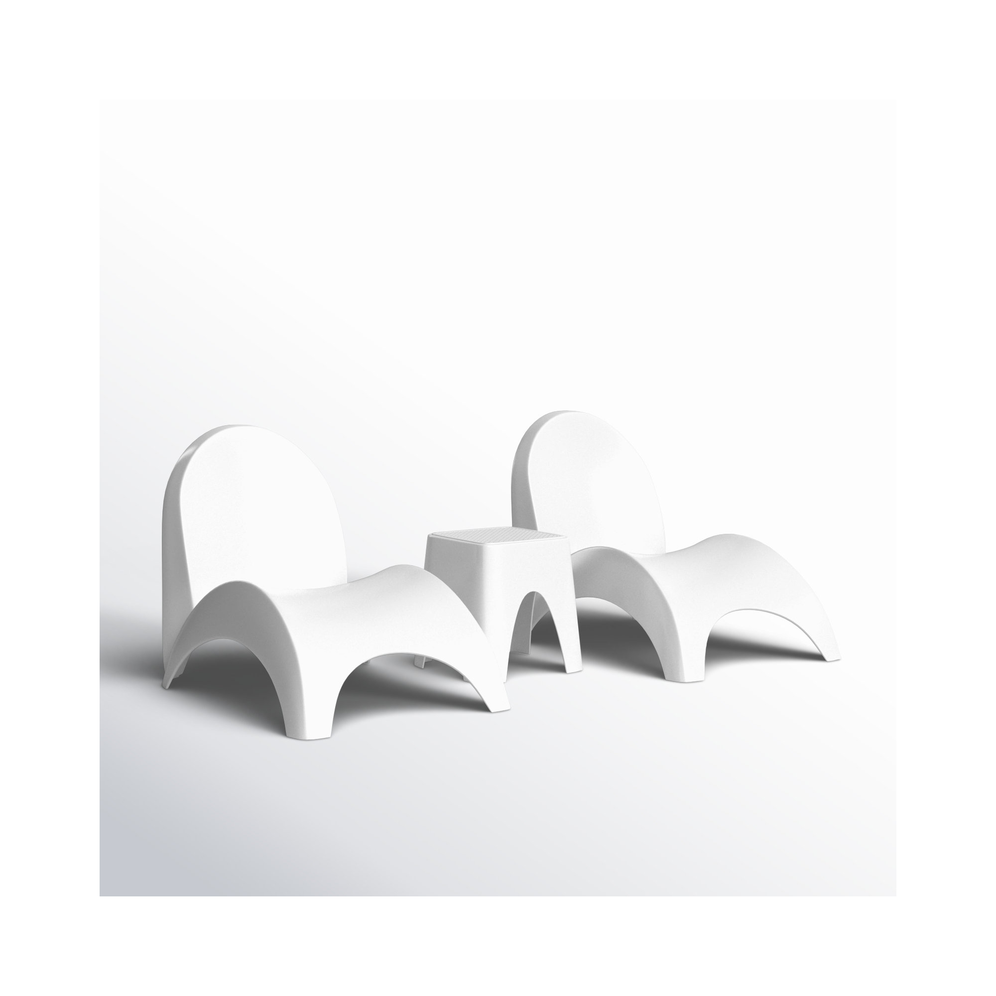 Frederick Angel Trumpet 3 Piece Seating Group, White