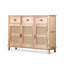 Buffet en bois massif et rotin Burlywood-240828695