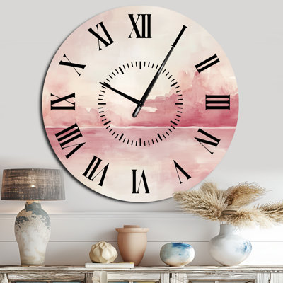 Horloge murale silencieuse en métal Blush Cloud Horizon - Coastal Silent