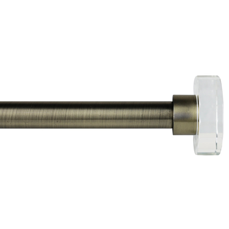 Tringle à rideaux simple Swopes, De 28 po à 48 po de largeur, Laiton antique / blanc