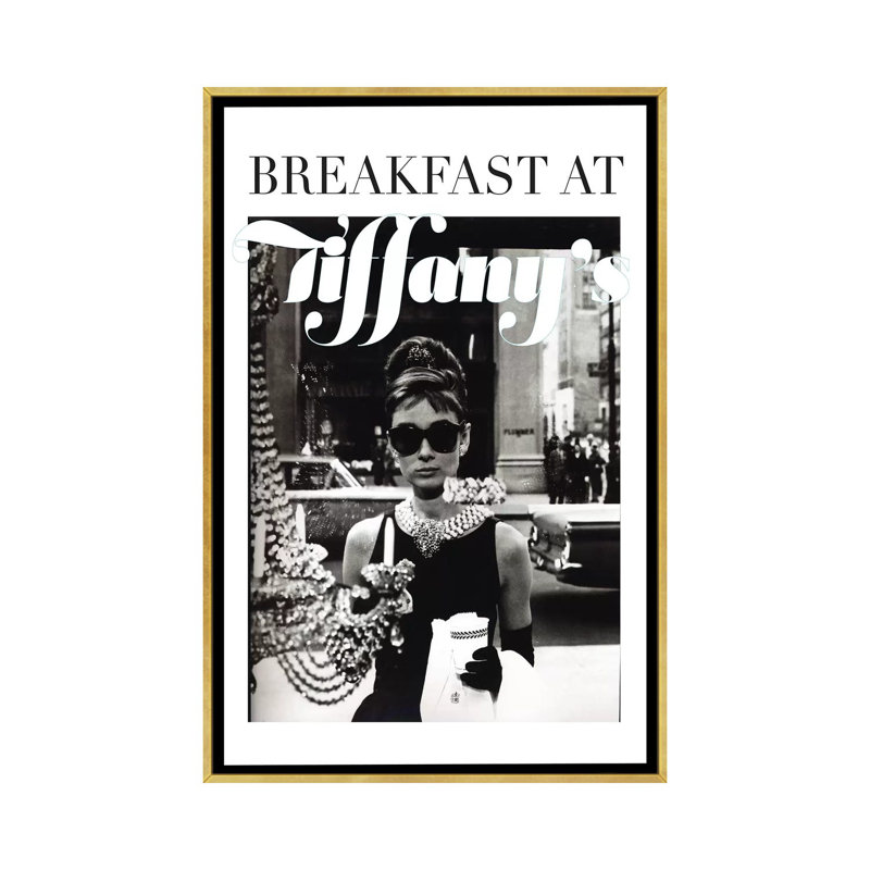 Impression de Tiffany classique Audrey Hepburn par radio days, H 26 po x l 18 po x P 1,5 po, Toile encadrée d'or