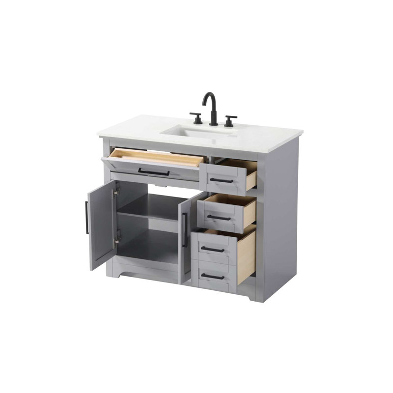 Meuble-lavabo simple 42 po gris, Gris