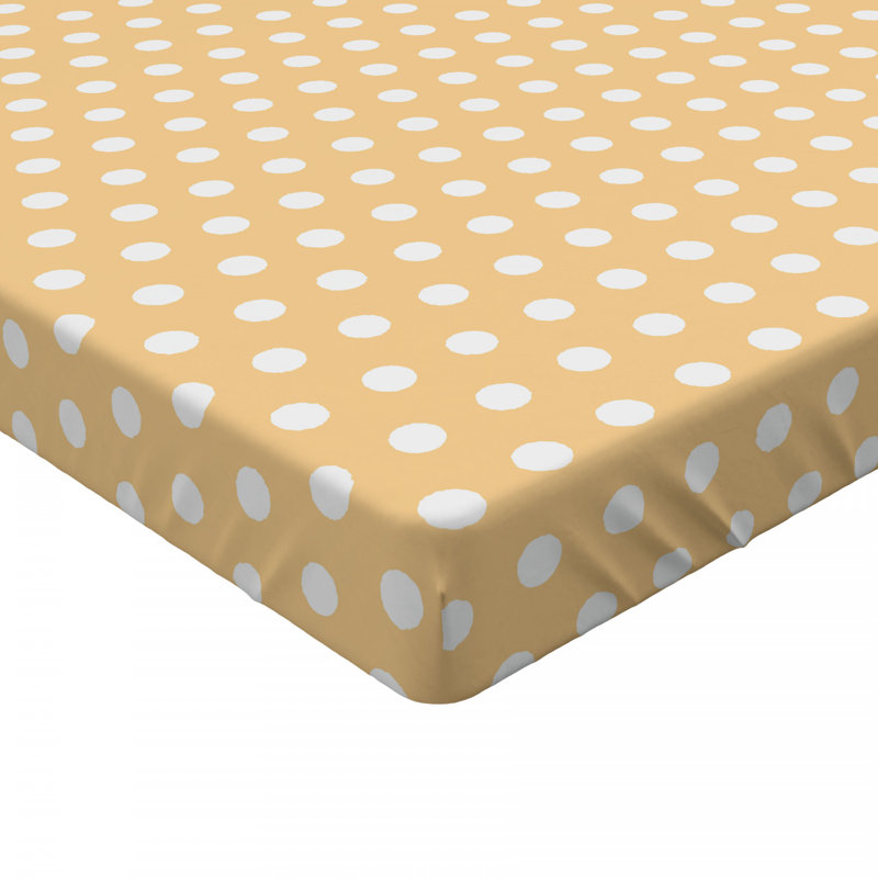 Microfiber Polka Dots Fitted Sheet, Orange Polka Dots, Twin Fitted Sheet