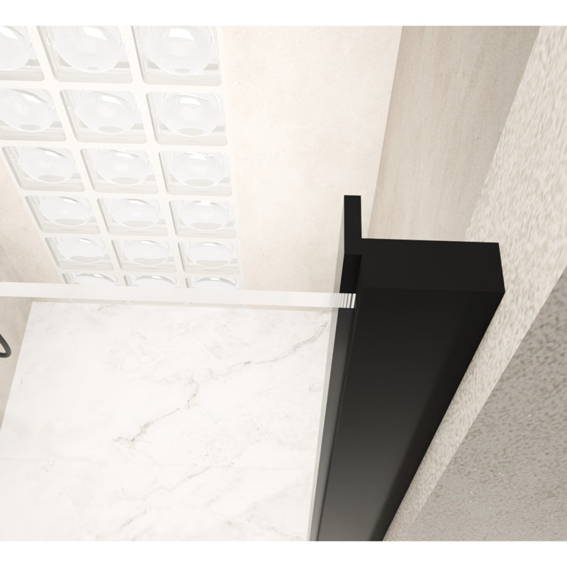 6mm Thick Tempered Glass Pivot Shower Door With Black Aluminum Frame, Proof Film, Aesthetic Stainless Steel Handle, Swing For Bathroom 28"x72" Matte Frame Door, Upgrades