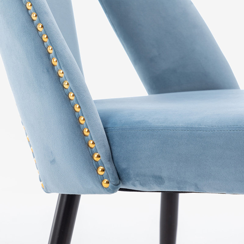 Hecht Fabric Upholstered Dining Chairs, Light Blue
