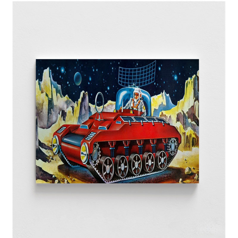 «Space Exploration Tank» par Retrotrans, impression d'affiche rétro rouge, impression d'explorateur rouge, affiche rétro