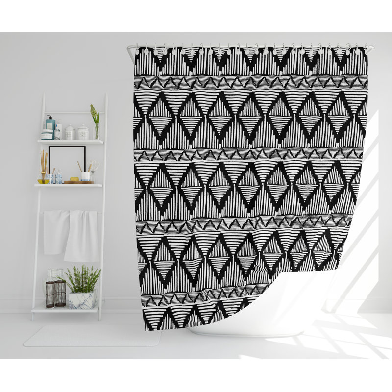 Bowning Polyester Single Shower Curtain, 168cm H x 168cm W