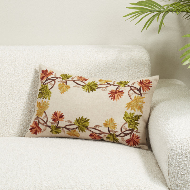 Coussin en polyester Golden Grove, Housse de coussin seulement - sans coussin, Rectangle H 12 po x l 20 po