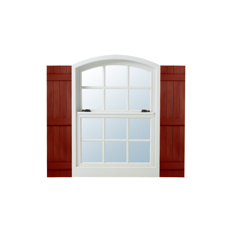 81-Inch White Faux Wood Board and Batten Shutters