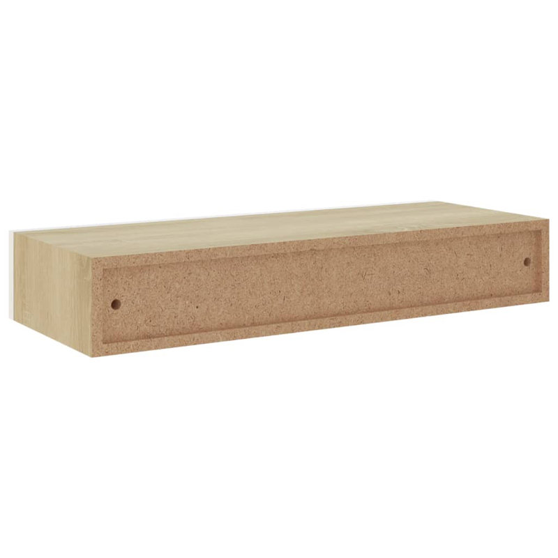 2 tablettes murales en chêne et blanc 60 x 23,5 x 3,9 po vidaXL, Brun