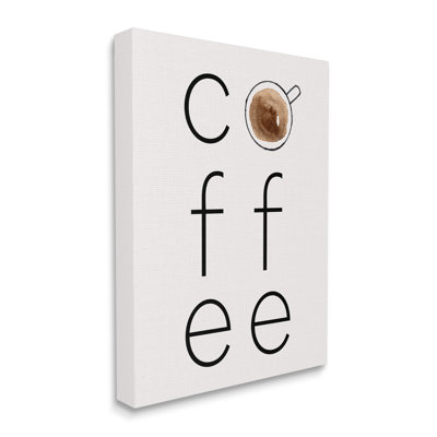 " Coffee Text And Mug " by Corinne Rose Designs