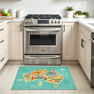 Tapis transparent de culture traditionnelle australienne lavable à la machine